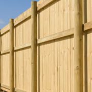 new wooden privacy stockade fence installed