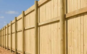 new wooden privacy stockade fence installed