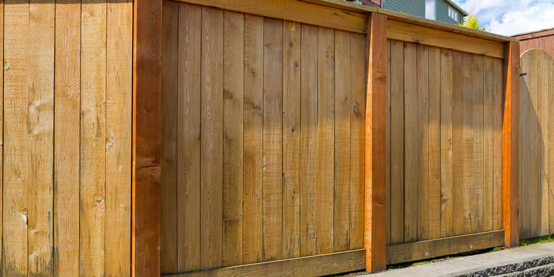 wood privacy fence shadowbox design installed