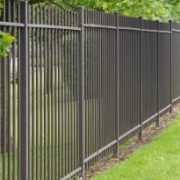 black metal aluminum fence