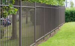 black metal aluminum fence