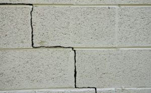 Crack in a cinder block foundation