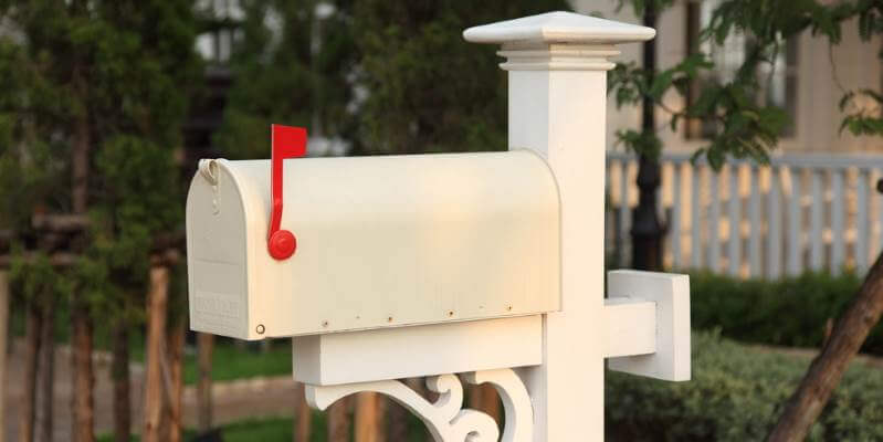 nice white mailbox with cheap decorative work