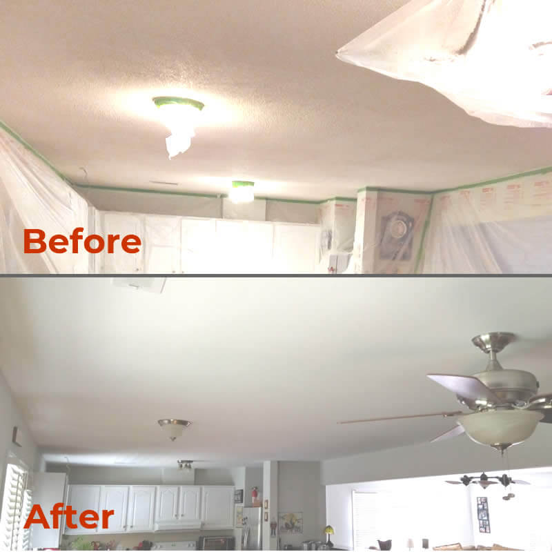 popcorn ceiling removal cost before and after