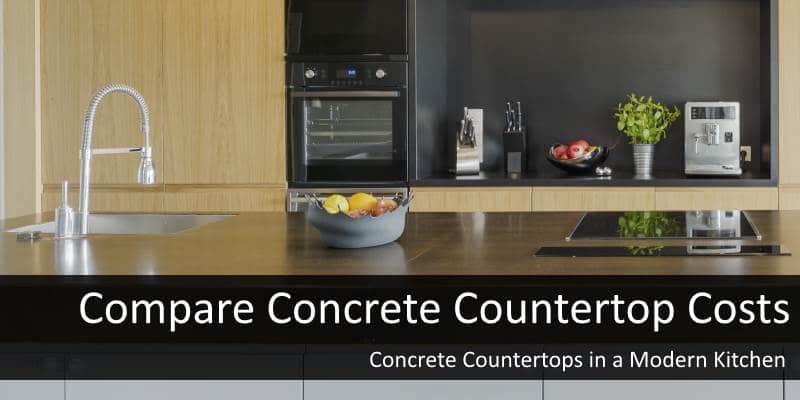 concrete counters in modern kitchen