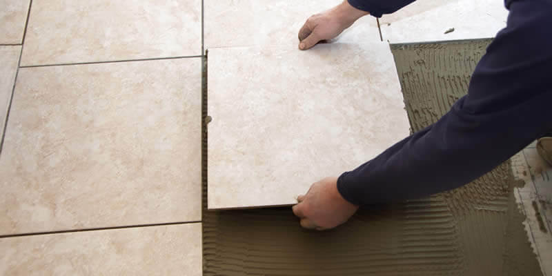 tile floor installed by flooring professional