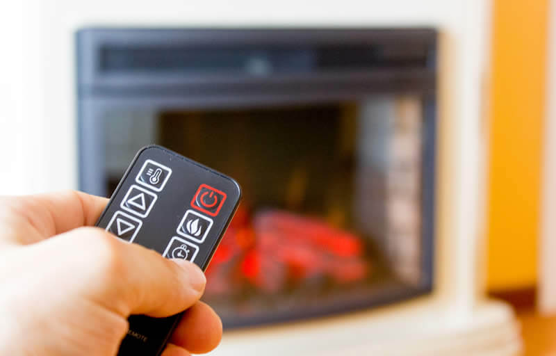 built-in electric fireplace with remote control