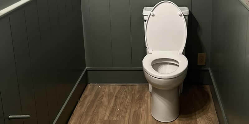 new toilet installed off center