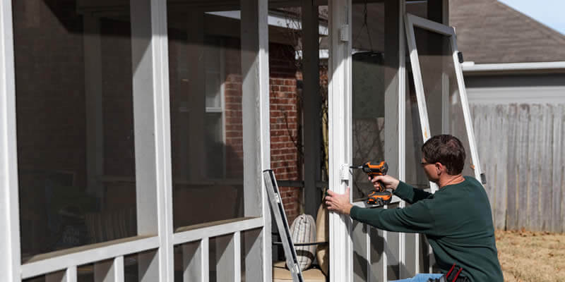 fixing screen door on screened in porch