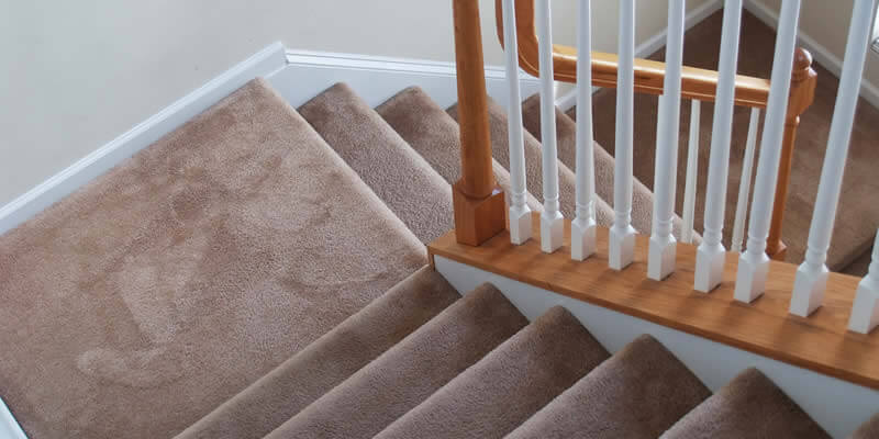 stairs with new carpet installed