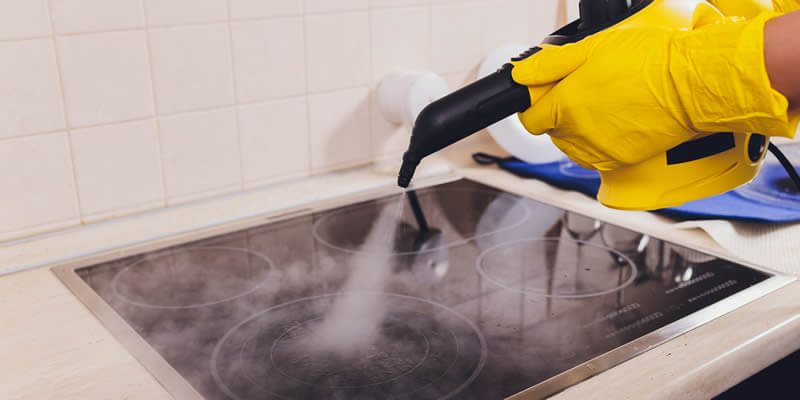 steam cleaning induction range stove top