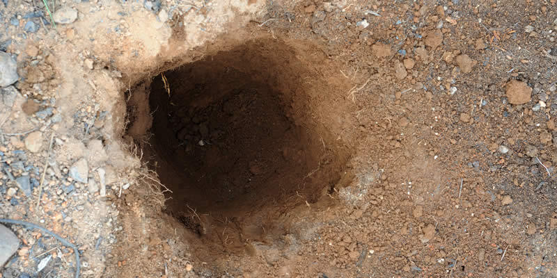 hole in ground for perc test