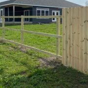 privacy fence being built