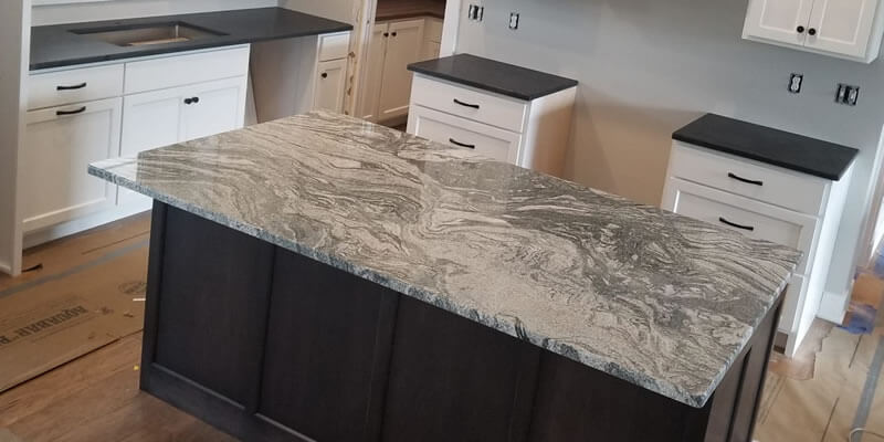 different types of granite countertops installed in kitchen